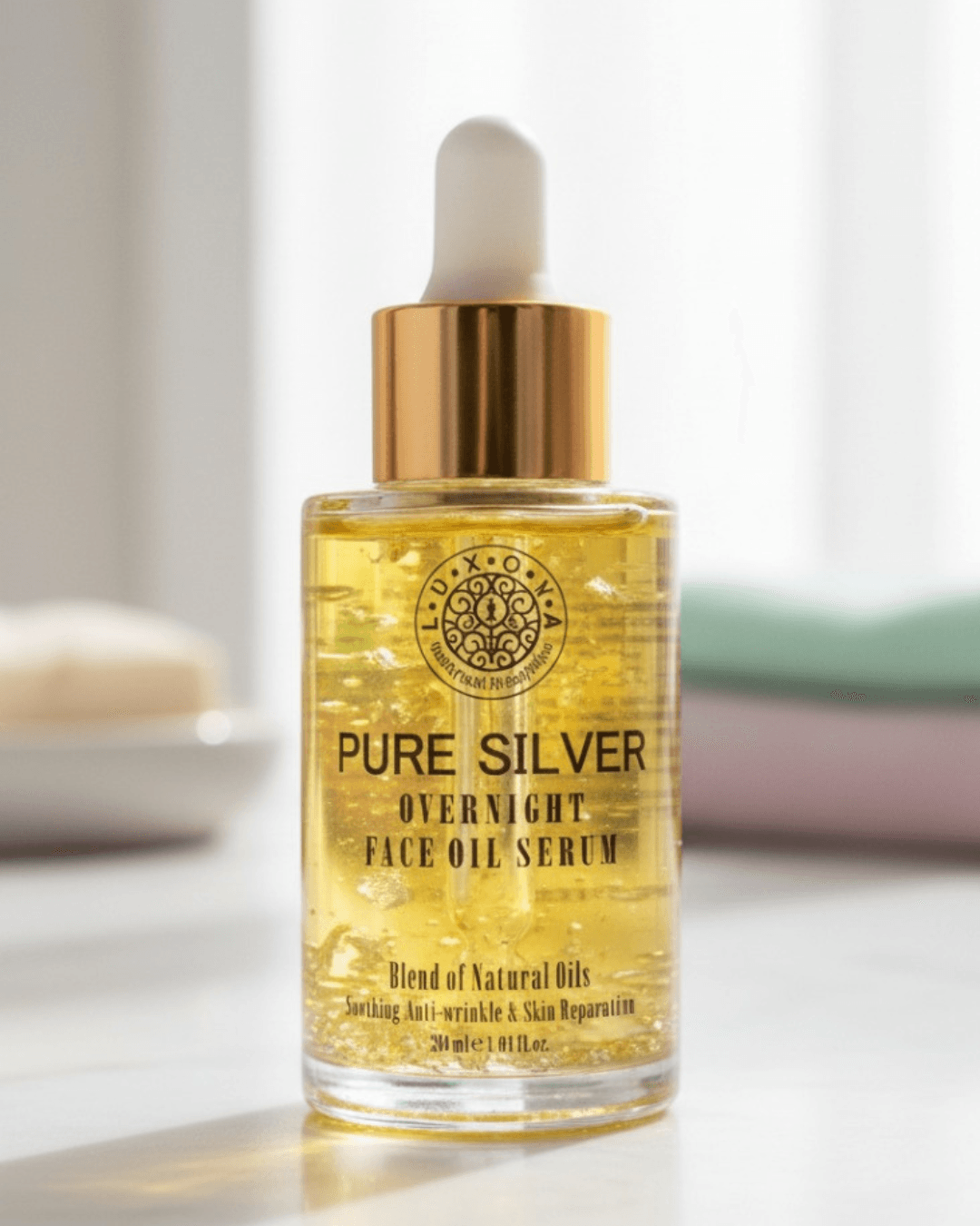 Pure Silver Overnight Face Oil Serum - Anti-Wrinkle & Skin Repair - 30ml